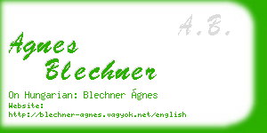 agnes blechner business card
